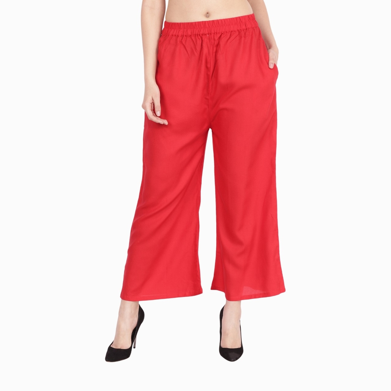 Red Rayon Palazzo Pant